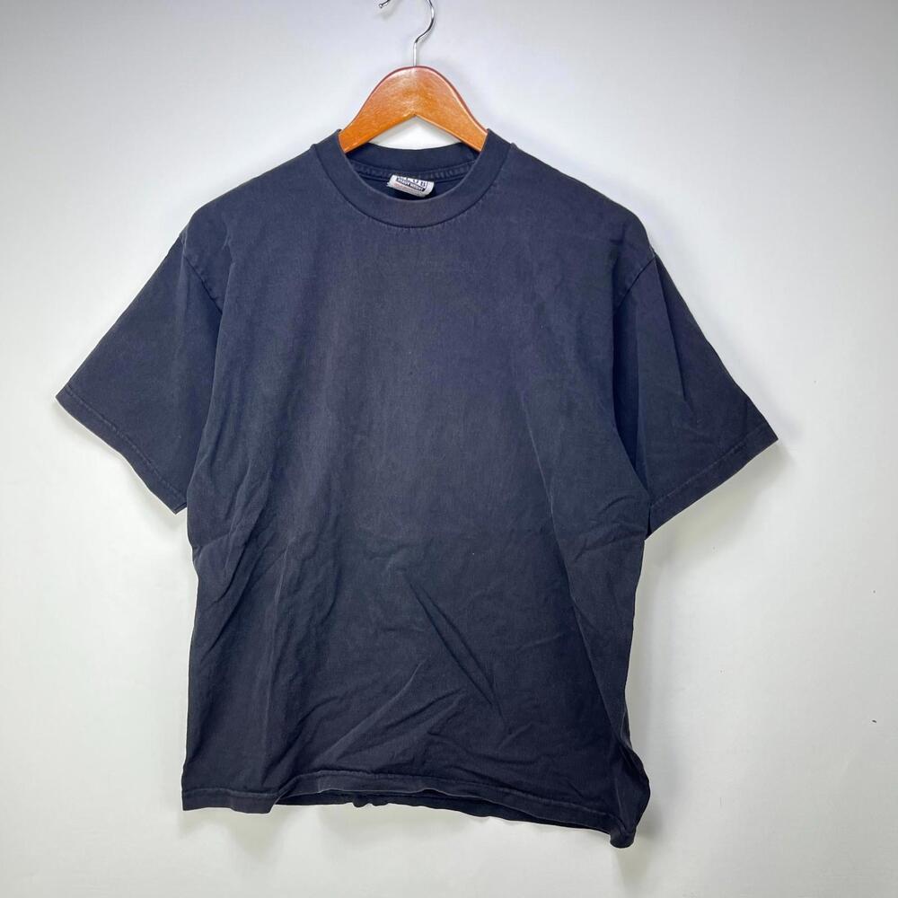 Vintage Sun Faded Black Blank Pro Club T Shirt Large